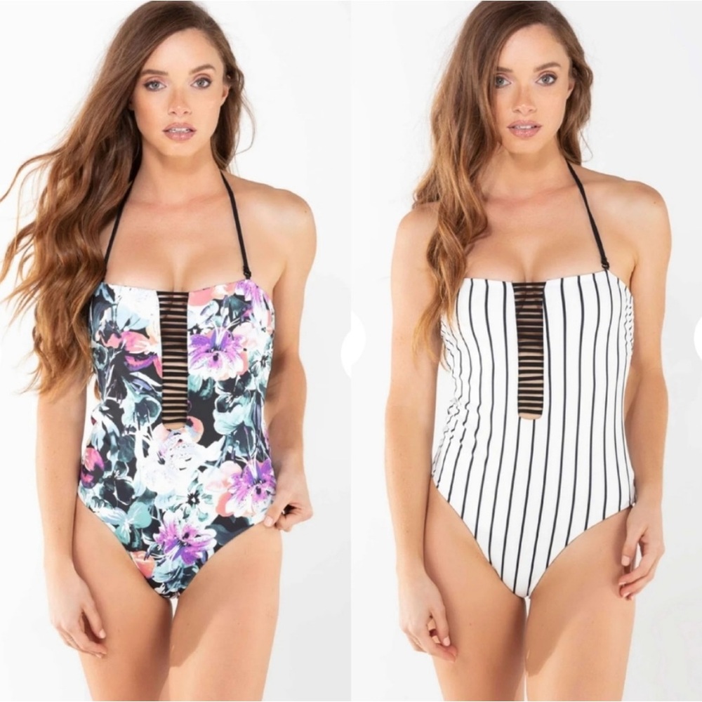 WET Swimwear Brie Reversable Open Back One
Piece Swimsuit Women’s Size Medium